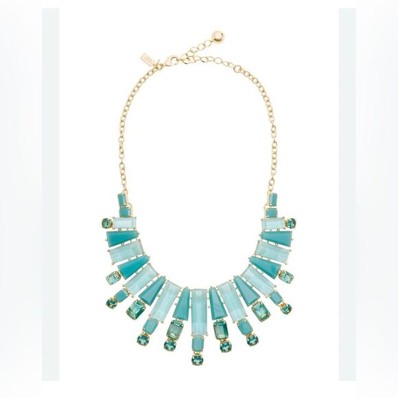 NWT Kate Spade Beach Gem Turquoise Goldtone Necklace & Earring Set - Picture 6 of 7